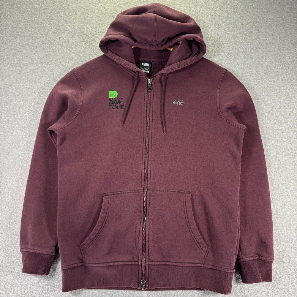 Nike 6.0 Winter Mountain Dew Tour Hoodie Sweatshirt‎ Adult Medium Burgundy Red